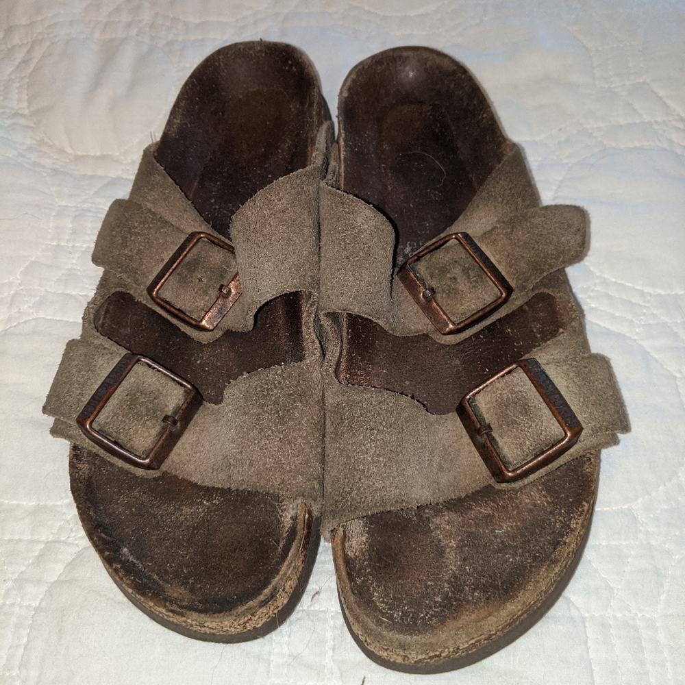 Birkenstock Taupe Suede Sandals